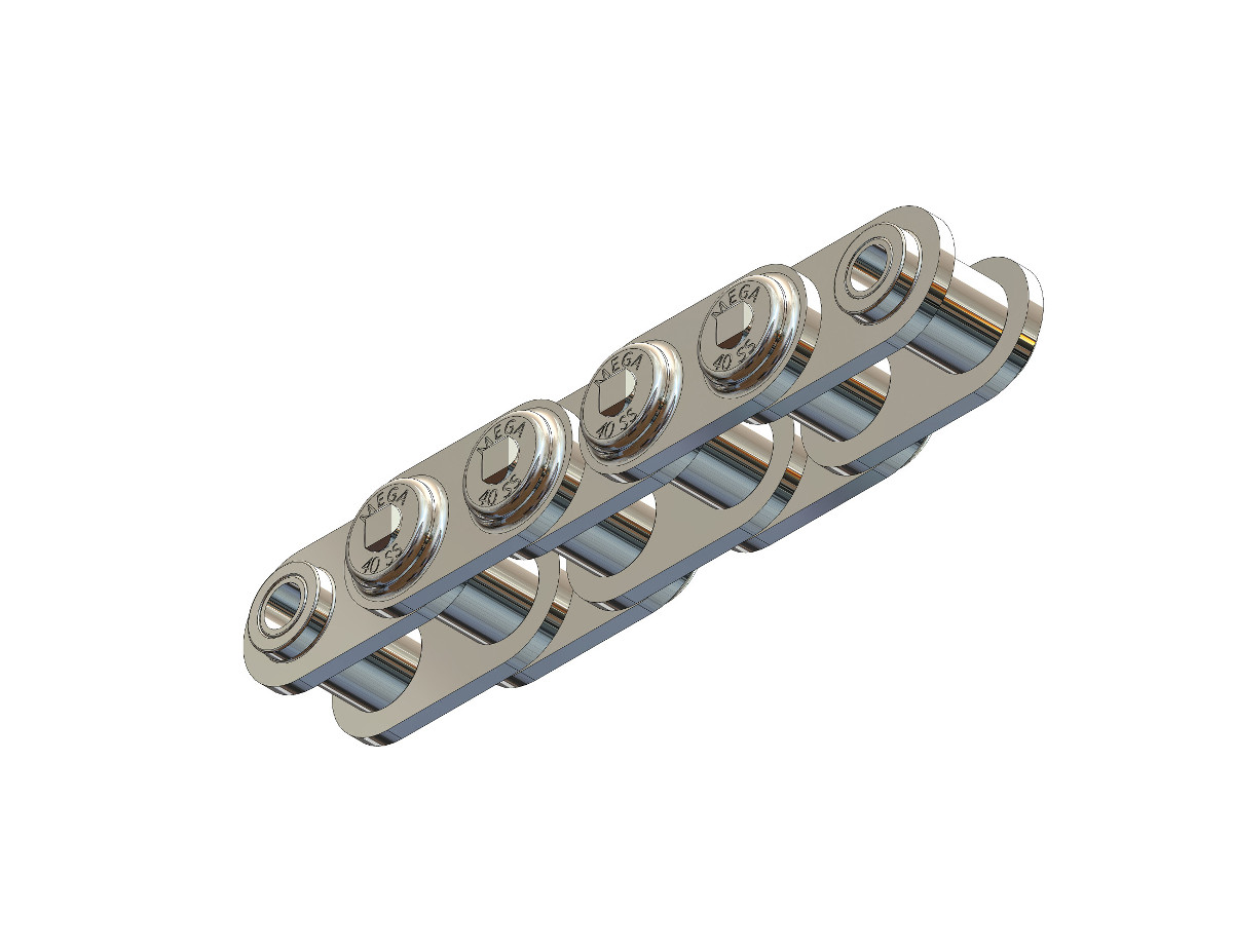 Attachment Chain Bent Riveted One Side 304 Stainless Steel Material A-1 Attachment C2040SS / 1 in Pitch 